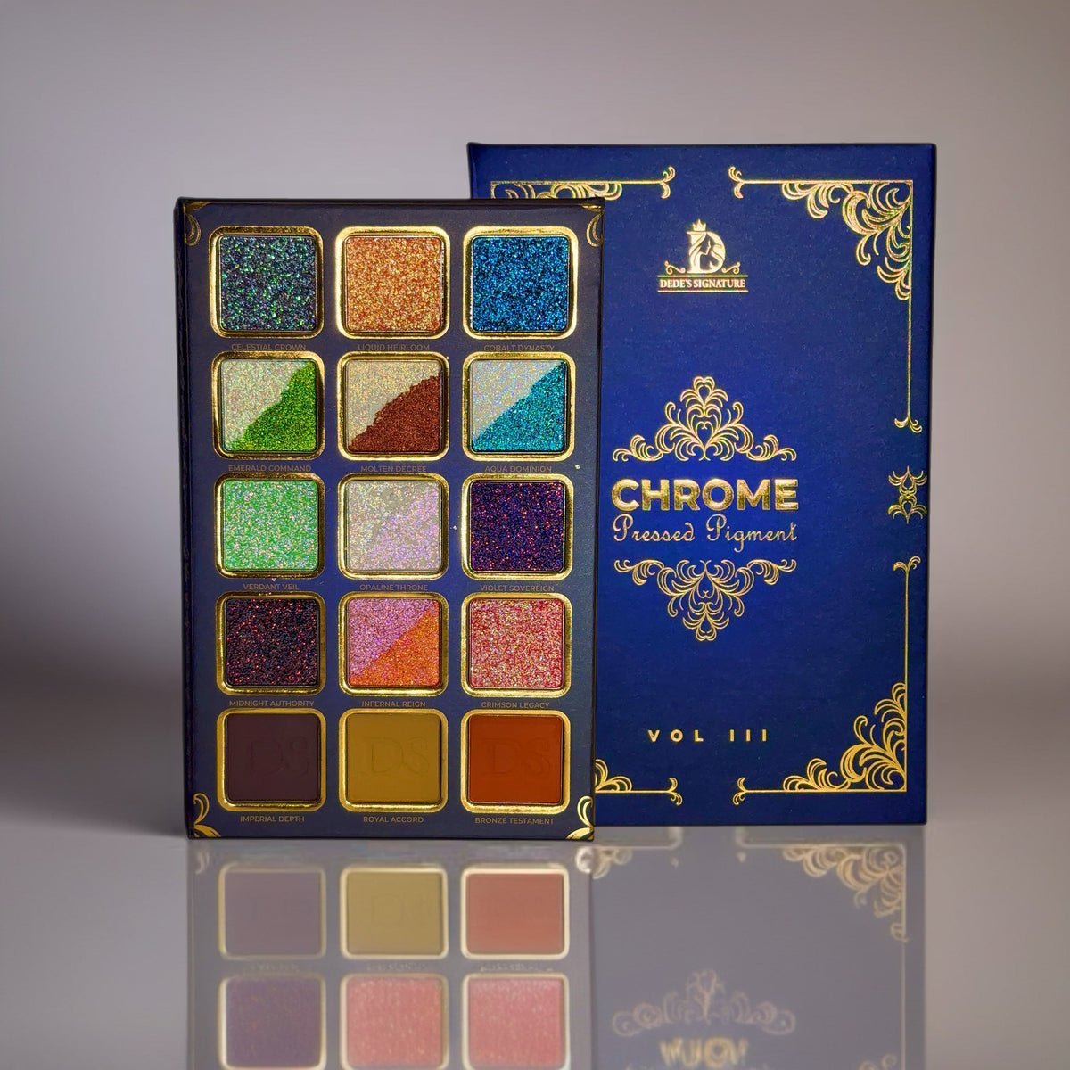 Fleur & Blush | Prismatic Bloom Pressed Pigment Palette — Chrome Vol. 3