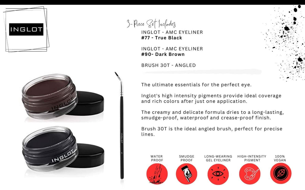 Fleur & Blush | Petal Artistry Liner Trio — INGLOT AMC 77, 90 & 30T