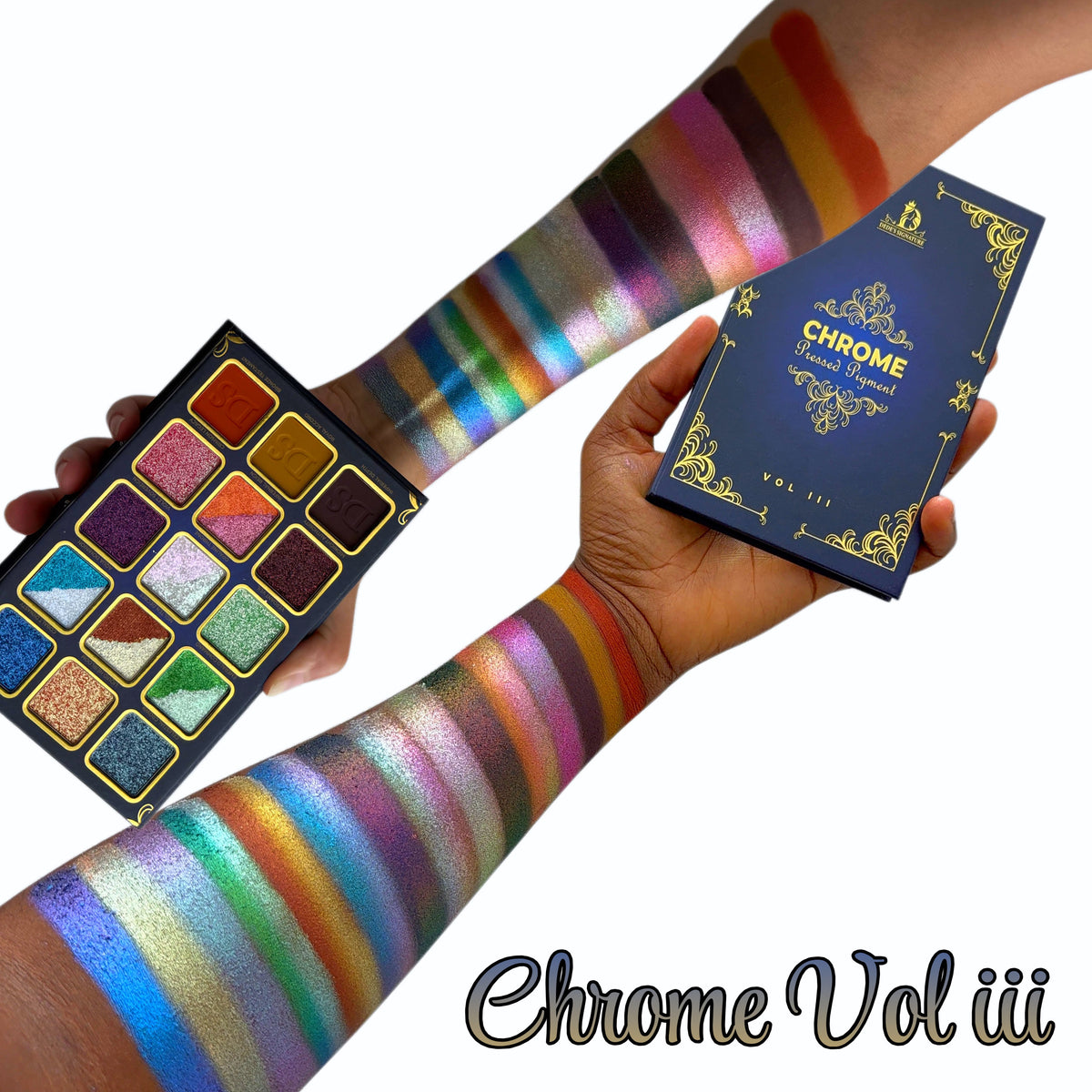 Fleur & Blush | Prismatic Bloom Pressed Pigment Palette — Chrome Vol. 3
