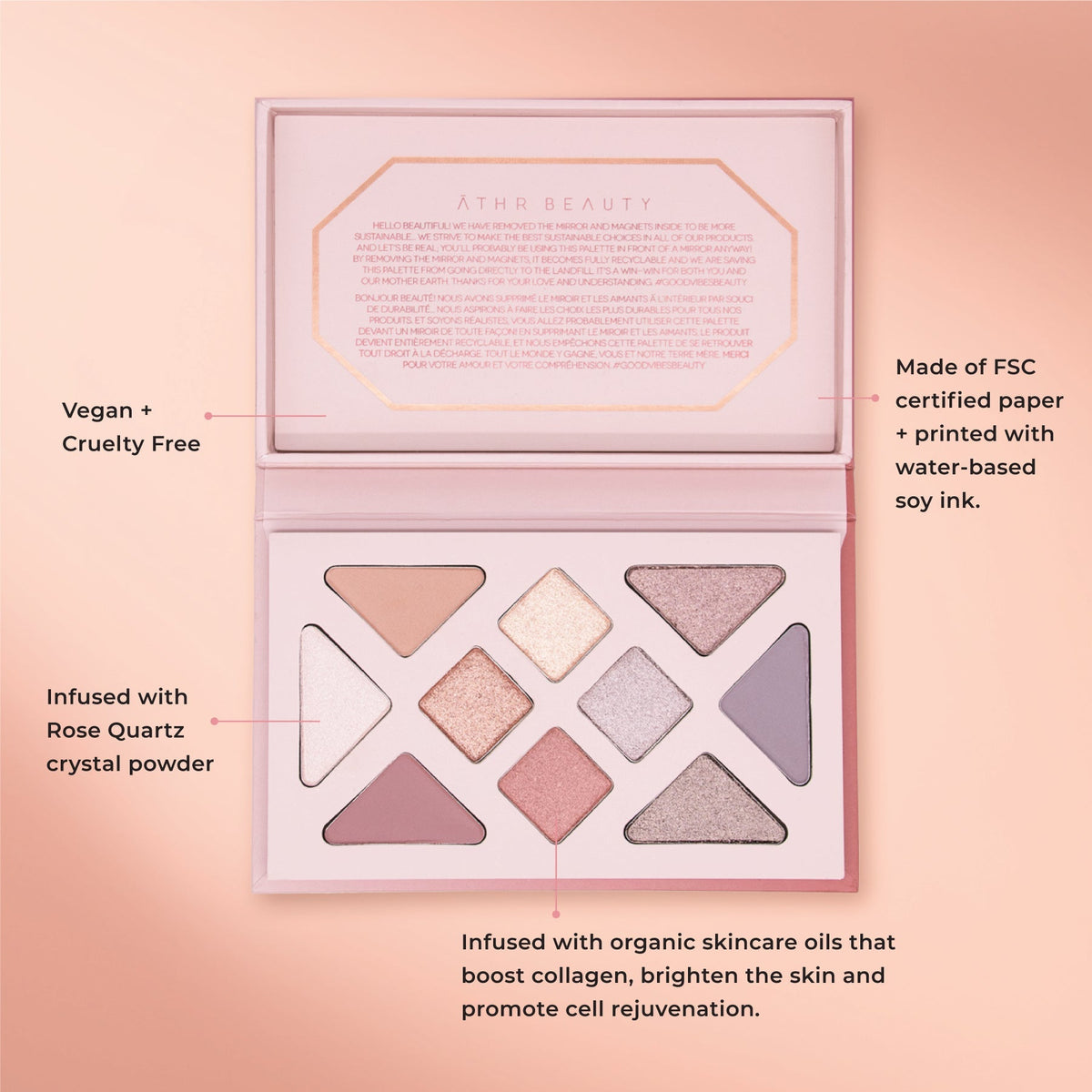 Fleur & Blush | Rose Reverie Eyeshadow Palette — ĀTHR Rose Quartz