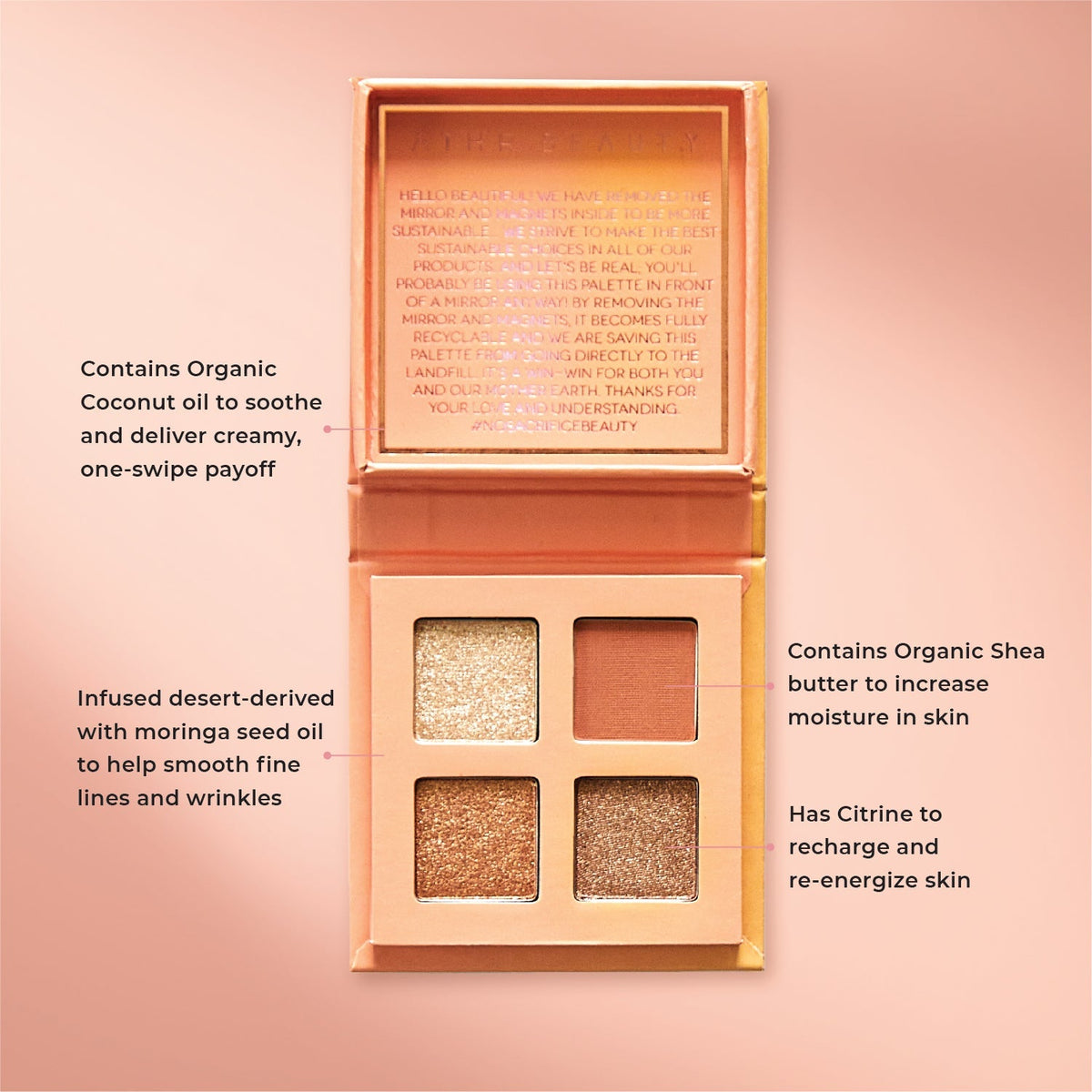 Fleur & Blush | Sunlit Bloom Eyeshadow Quad — ĀTHR Citrine Crystal